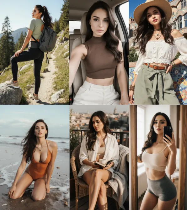 Примеры фото AI-девушки после face swap